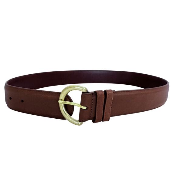 Coach Brown Belt Glove Tanned Leather Solid Brass Hardware 8500 | Size M